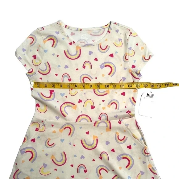 Wonder Nation Multicolor Rainbow Summer Play Dress Size Large 10-12 Pockets NWT - Picture 10 of 14